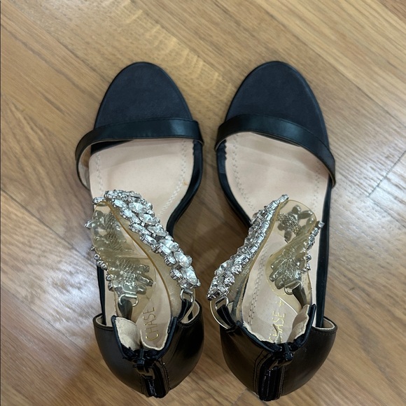 Chase + Chloe Black Heels with Crystal Accents size 9 - Picture 6 of 12